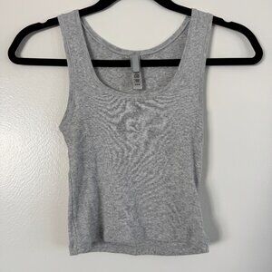 Skims Heather Grey Cropped Tank Top Medium